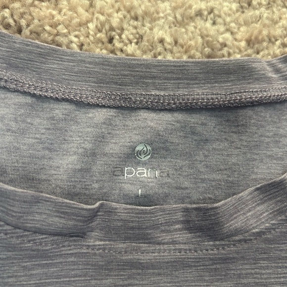 Apana Purple Gray cropped Muscle Tee Sleeveless Top - Picture 3 of 4